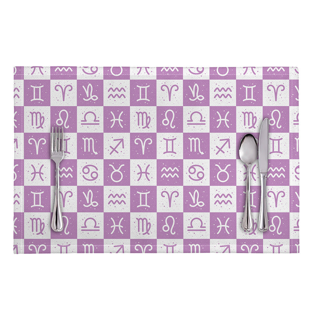 White And Purple Zodiac Signs Print Placemat