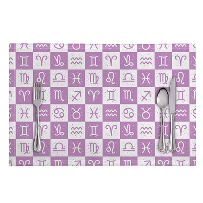 White And Purple Zodiac Signs Print Placemat