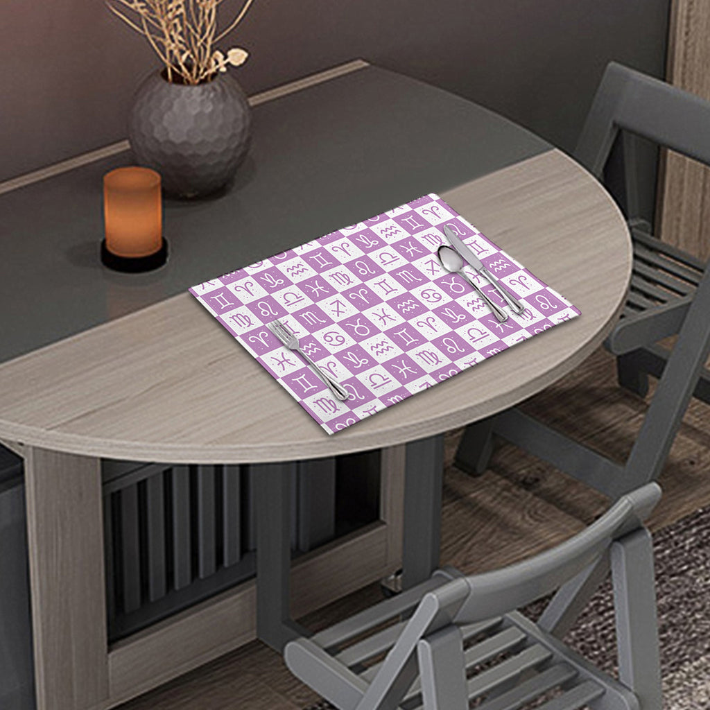 White And Purple Zodiac Signs Print Placemat
