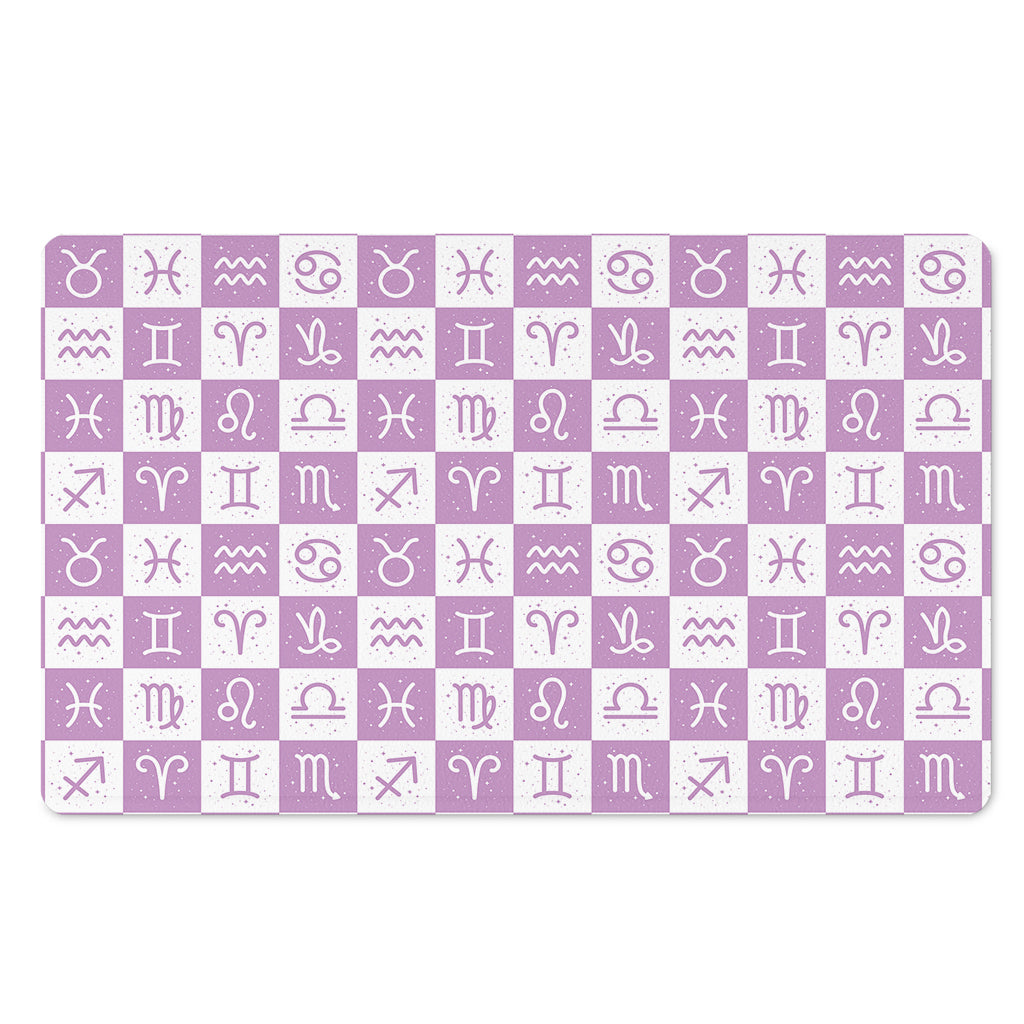 White And Purple Zodiac Signs Print Polyester Doormat