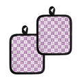 White And Purple Zodiac Signs Print Pot Holders