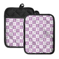 White And Purple Zodiac Signs Print Pot Holders With Pocket