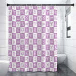 White And Purple Zodiac Signs Print Premium Shower Curtain