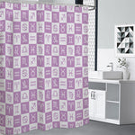 White And Purple Zodiac Signs Print Premium Shower Curtain