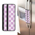 White And Purple Zodiac Signs Print Refrigerator Handle Covers
