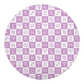 White And Purple Zodiac Signs Print Round Blanket