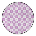 White And Purple Zodiac Signs Print Round Floor Mat