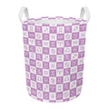 White And Purple Zodiac Signs Print Round Laundry Basket