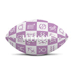White And Purple Zodiac Signs Print Rugby Ball