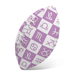 White And Purple Zodiac Signs Print Rugby Ball