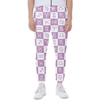 White And Purple Zodiac Signs Print Scuba Joggers