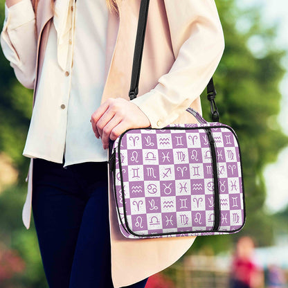 White And Purple Zodiac Signs Print Shoulder Strap Bible Bag
