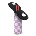 White And Purple Zodiac Signs Print Single Neoprene Wine Tote