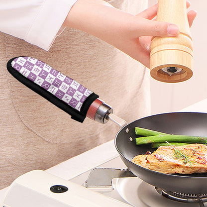 White And Purple Zodiac Signs Print Skillet Handle Cover