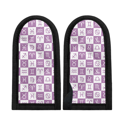 White And Purple Zodiac Signs Print Skillet Handle Cover