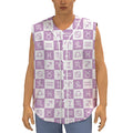 White And Purple Zodiac Signs Print Sleeveless Baseball Jersey