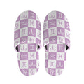 White And Purple Zodiac Signs Print Slippers