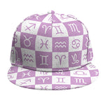 White And Purple Zodiac Signs Print Snapback Cap