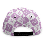 White And Purple Zodiac Signs Print Snapback Cap