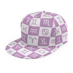 White And Purple Zodiac Signs Print Snapback Cap