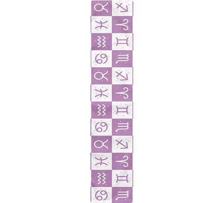 White And Purple Zodiac Signs Print Table Runner