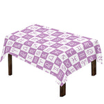 White And Purple Zodiac Signs Print Tablecloth
