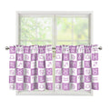 White And Purple Zodiac Signs Print Tier Curtains