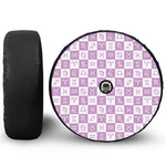 White And Purple Zodiac Signs Print Tire Cover With Camera Hole