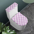 White And Purple Zodiac Signs Print Toilet Lid And Tank Cover Set