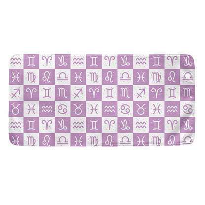 White And Purple Zodiac Signs Print Towel