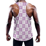 White And Purple Zodiac Signs Print Training Tank Top