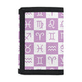 White And Purple Zodiac Signs Print Trifold Wallet