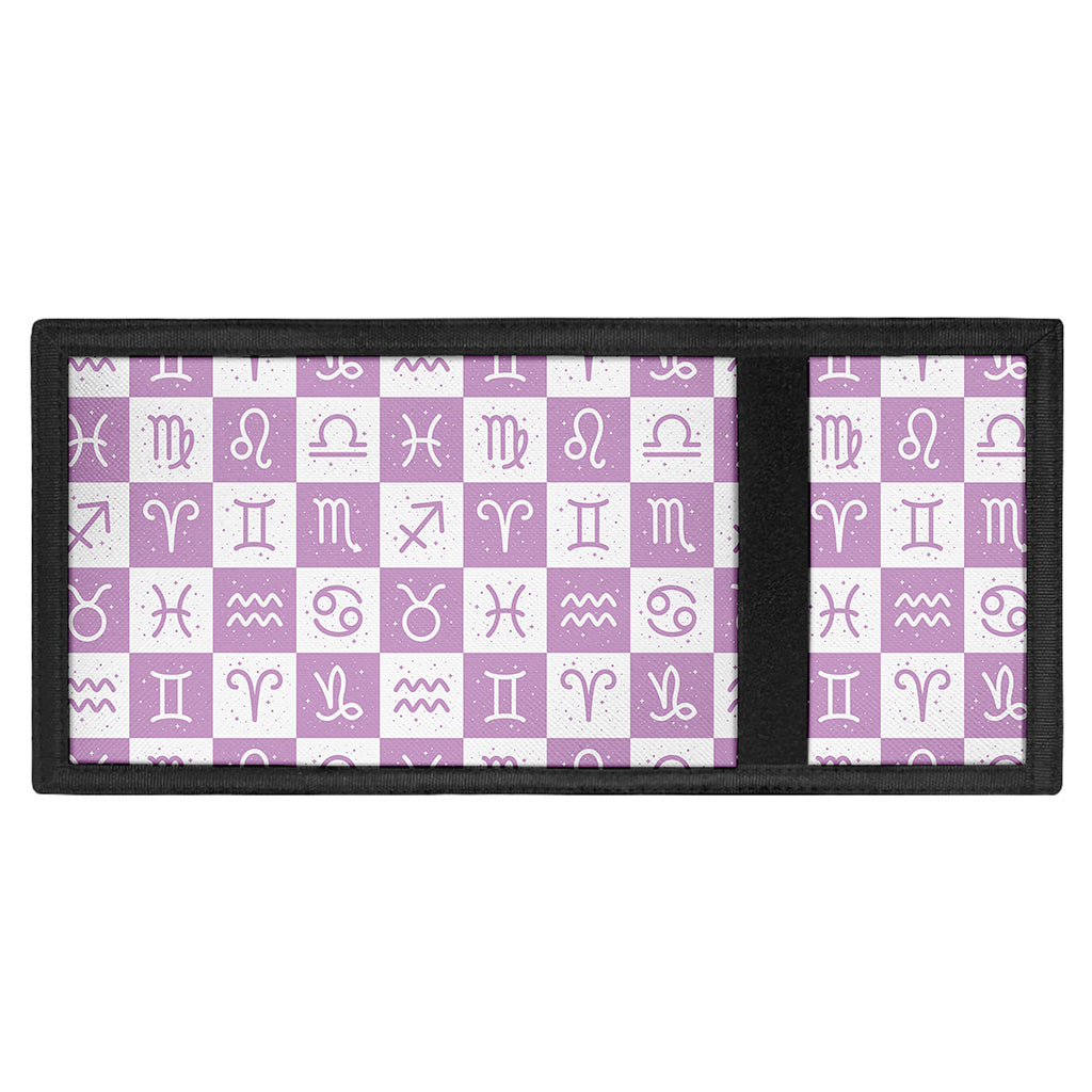 White And Purple Zodiac Signs Print Trifold Wallet