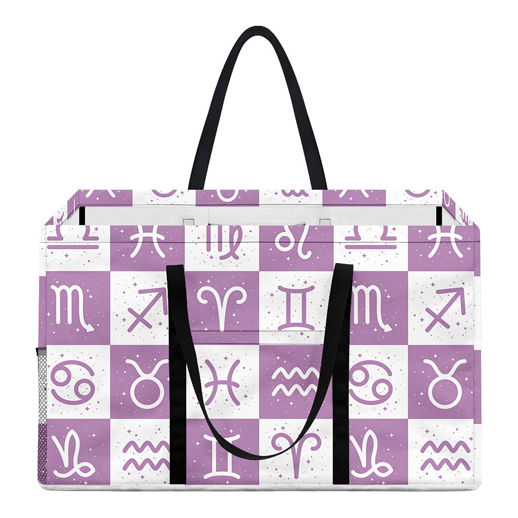 White And Purple Zodiac Signs Print Utility Tote Bag