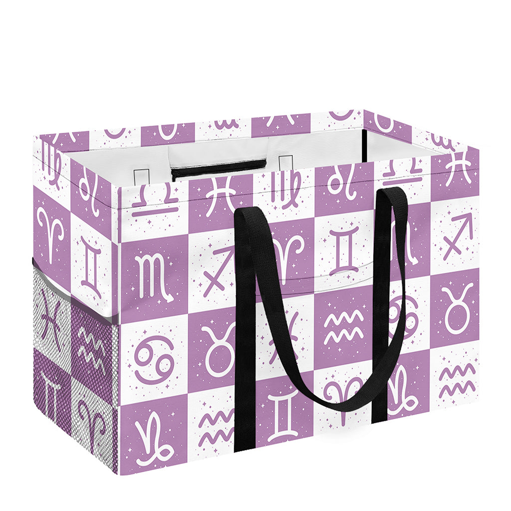 White And Purple Zodiac Signs Print Utility Tote Bag