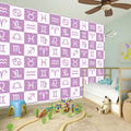 White And Purple Zodiac Signs Print Wall Sticker