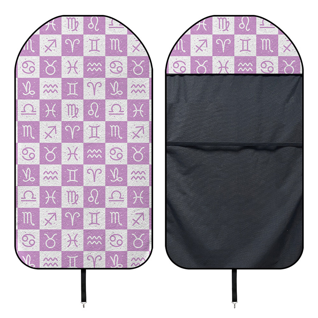 White And Purple Zodiac Signs Print Waterproof Car Seat Cover