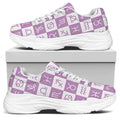 White And Purple Zodiac Signs Print White Chunky Shoes