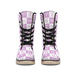 White And Purple Zodiac Signs Print Winter Boots