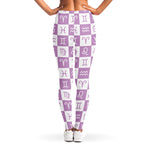 White And Purple Zodiac Signs Print Women's Leggings