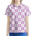 White And Purple Zodiac Signs Print Women's Polo Shirt