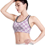 White And Purple Zodiac Signs Print Women's Sports Bra