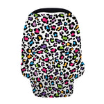 White And Rainbow Leopard Print Baby Seat Cover
