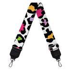 White And Rainbow Leopard Print Bag Strap