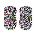 White And Rainbow Leopard Print Bar Stool Covers