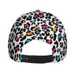 White And Rainbow Leopard Print Baseball Cap