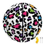 White And Rainbow Leopard Print Basketball