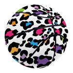White And Rainbow Leopard Print Basketball