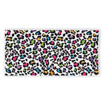 White And Rainbow Leopard Print Beach Towel
