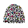 White And Rainbow Leopard Print Beanie